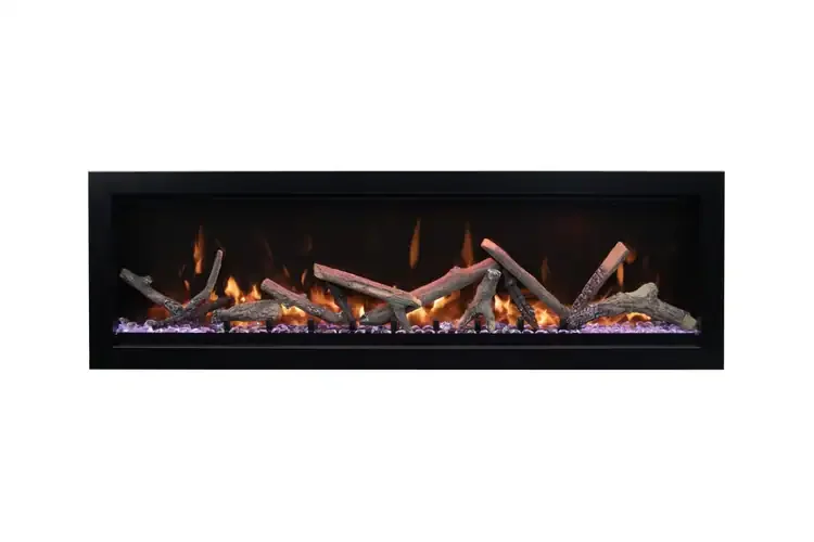 Amantii Symmetry Lumina Electric Fireplace with Oak Logs
