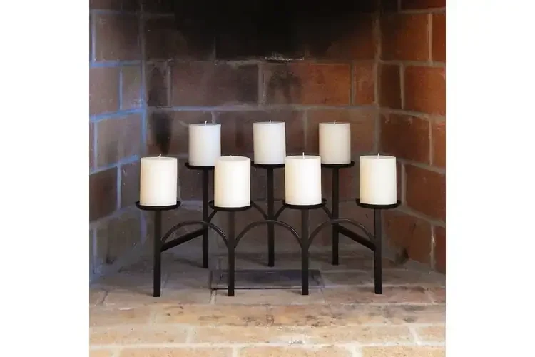 Nordic Hearth Candelabra – Black Wrought Iron Candle Holder