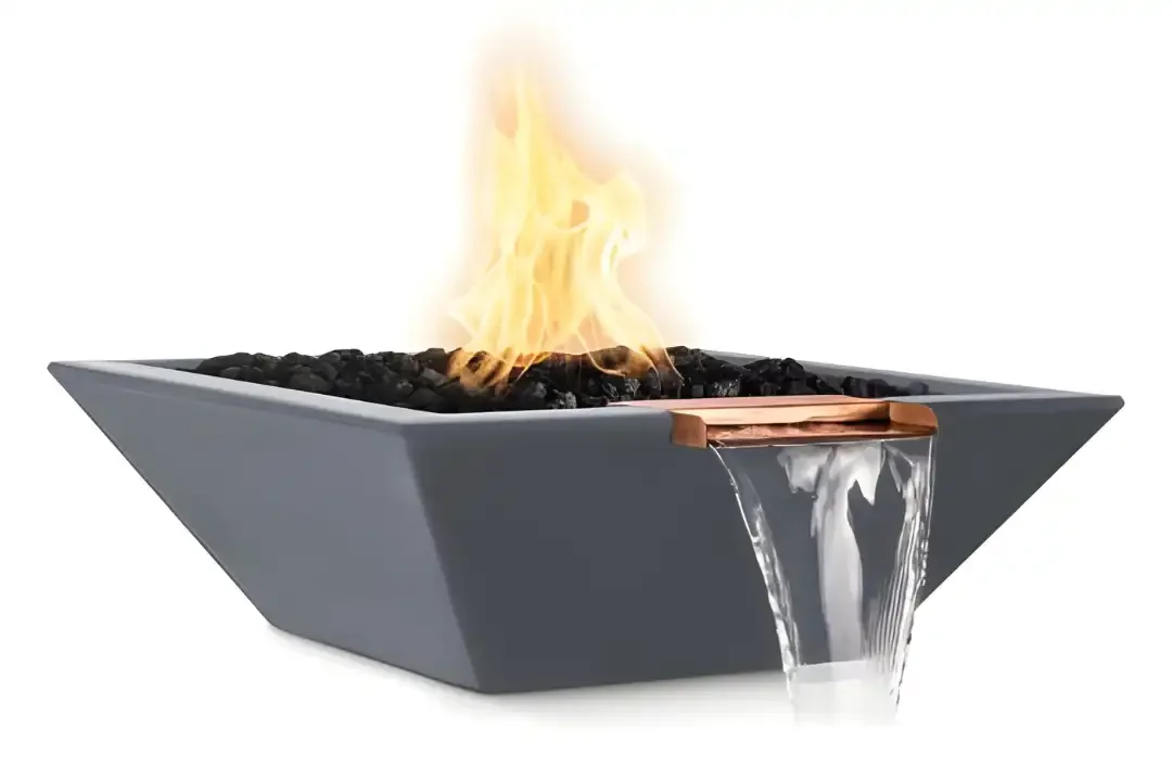 30" Maya Fire & Water Bowl GFRC Concrete - Gray