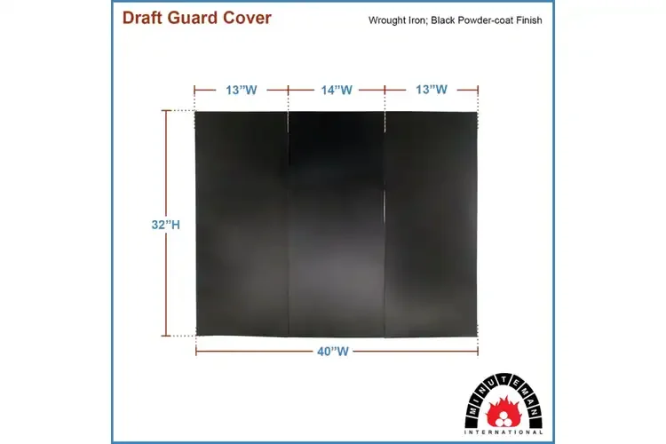 Fireplace Draft Guard Covers in 40" x 32" – Magnetic Steel Panels for Heat Loss Prevention Specifications
