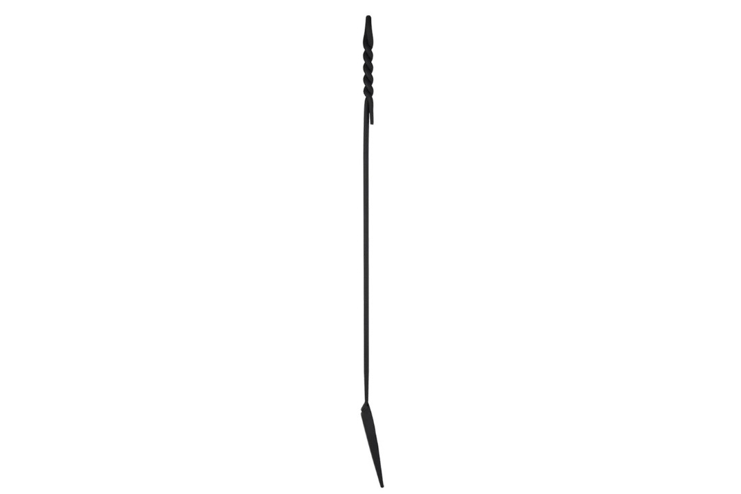 Extra Long Shovel Wrought Iron Fireplace Tools with Twisted Rope Handles Details