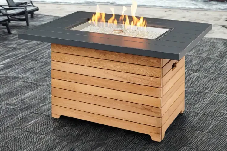 Darien 42" Aluminum Top Rectangular Gas Fire Pit Table