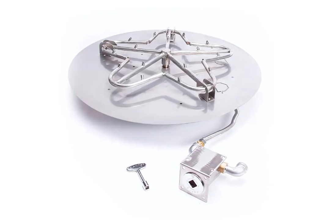 HPC Round Flat Fire Pit Insert Match Lit Ignition Torpedo Burner