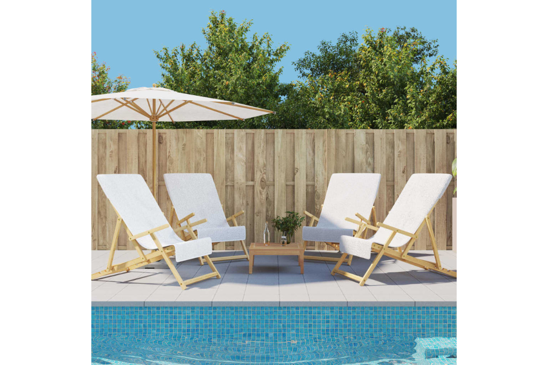 Beach Towels 4 pcs – 60 x 135 cm in White with 400 GSM Cotton Blend