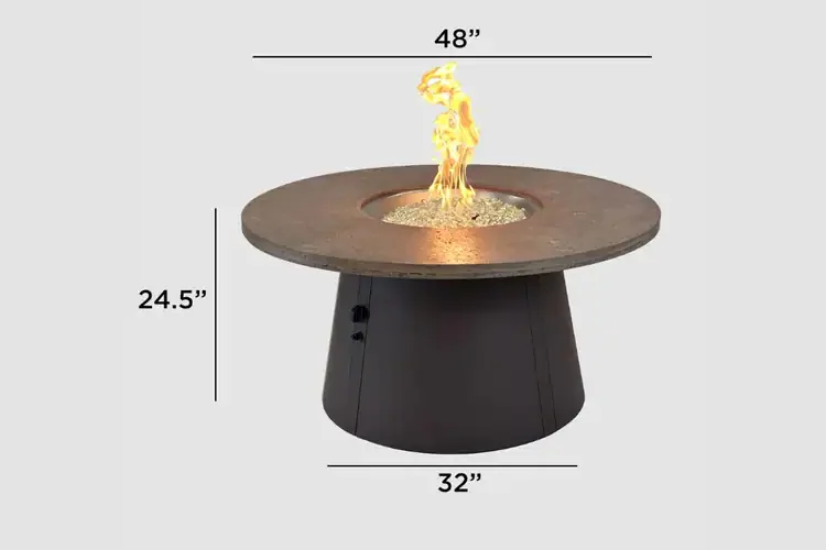 Cirvalo 48" Fossil Brown Round Gas Fire Pit Table