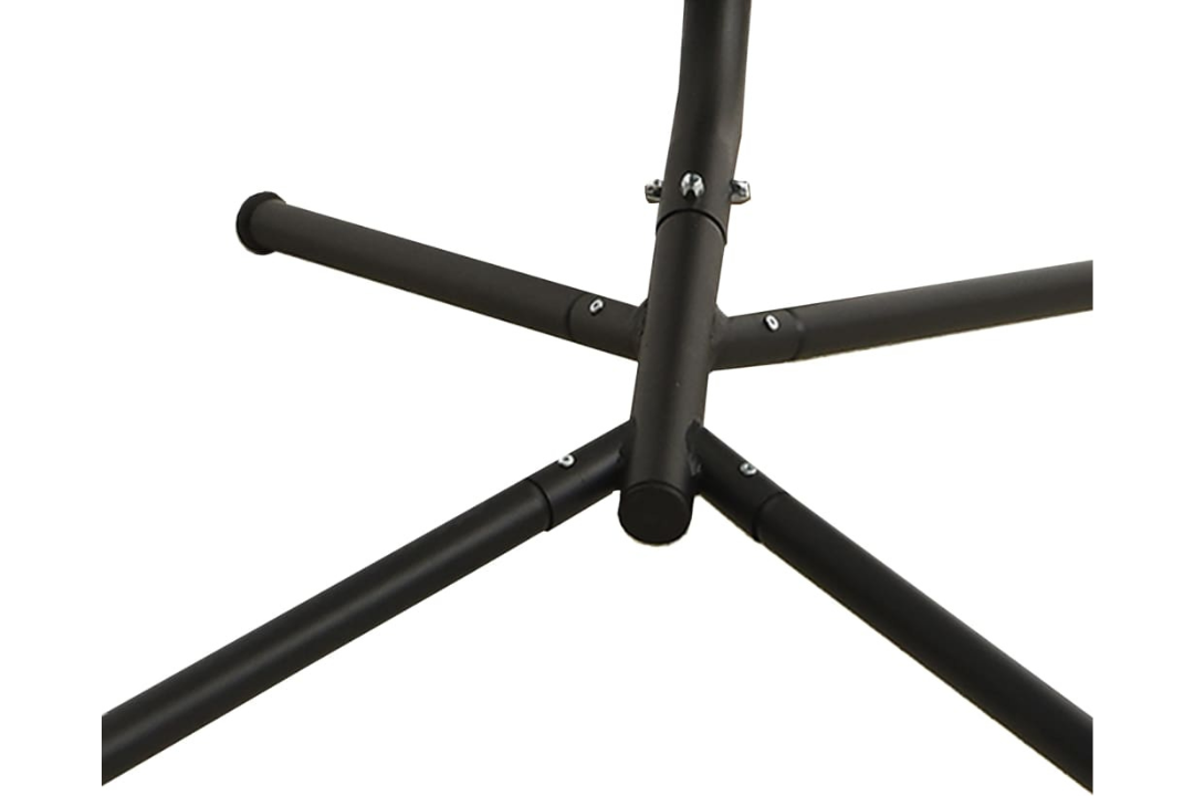 Garden Swing Chair with Cushion Oxford Fabric in Black and Steel With Sturdy, Stable, and Doesn't Wobble Support