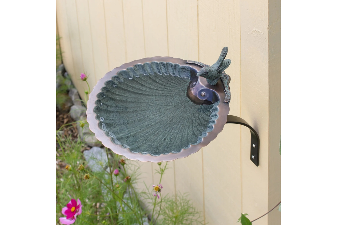 Scallop Shell Birdbath & Wall Mount Bracket - This Wall-Mounted Beauty Makes a Bold Design Statement