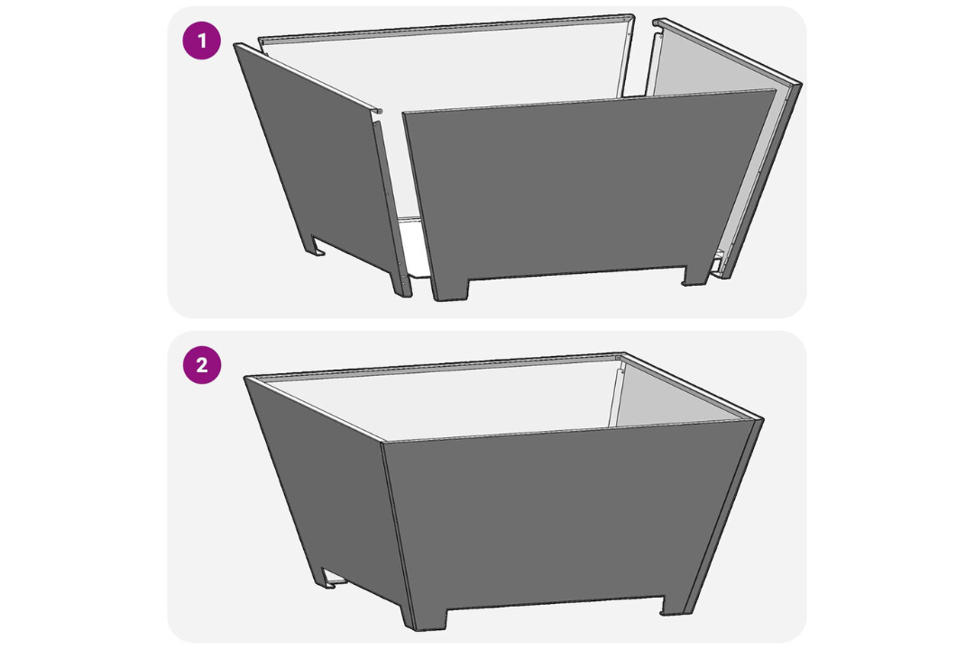 Fire Pit Square 80 x 80 x 40 cm in Black Cold-Rolled Steel Easy Assembly