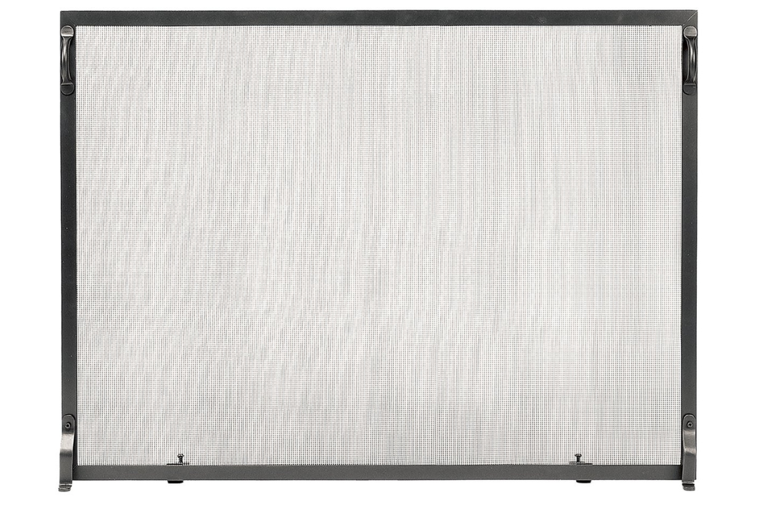 Colonial Flat Fireplace Screens – Wrought Iron, Graphite Finish in 44 x 33