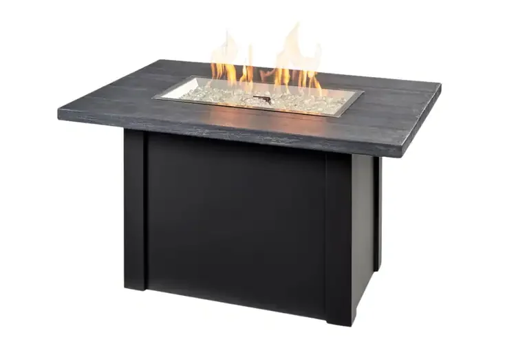 Havenwood 44 Inches Luverne Black Rectangular Gas Fire Pit Table