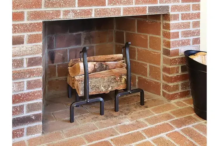 Deer Andirons – Wrought Iron Fireplace Log Holders with Graphite Finish