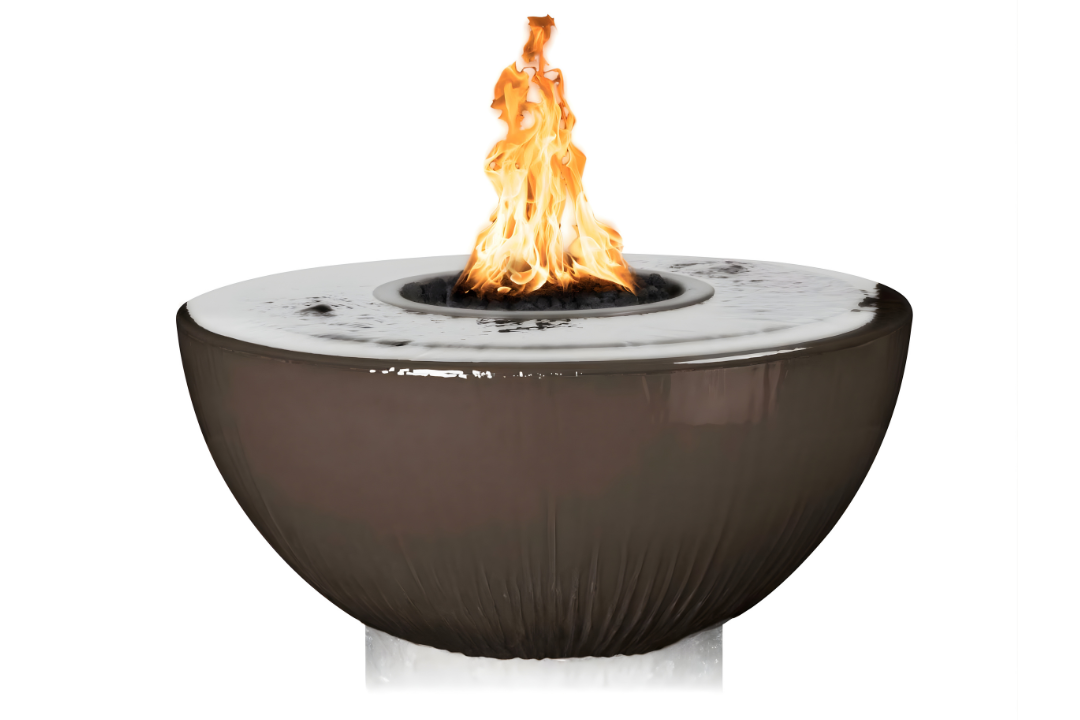 The Outdoor Plus 38" Sedona 360° Spill Fire & Water Bowl - Chocolate