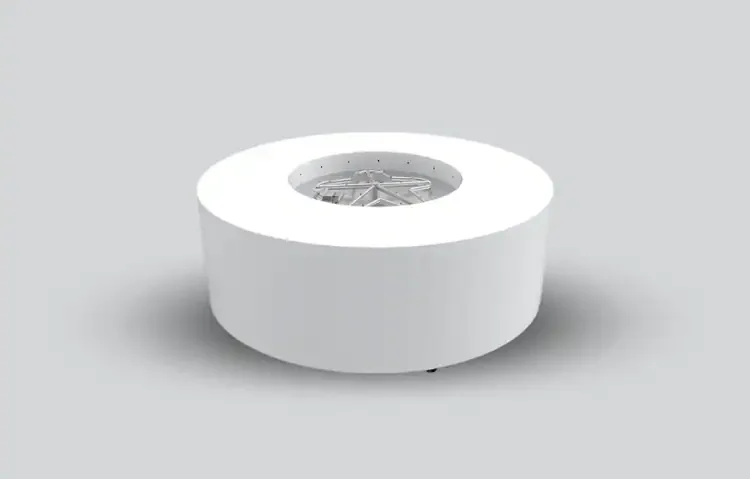 HPC Agni White Round Fire Pit Enclosure Electronic Ignition Series