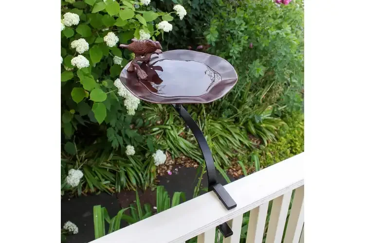 Antiqued Birdbath & Railing Bracket Lightweight