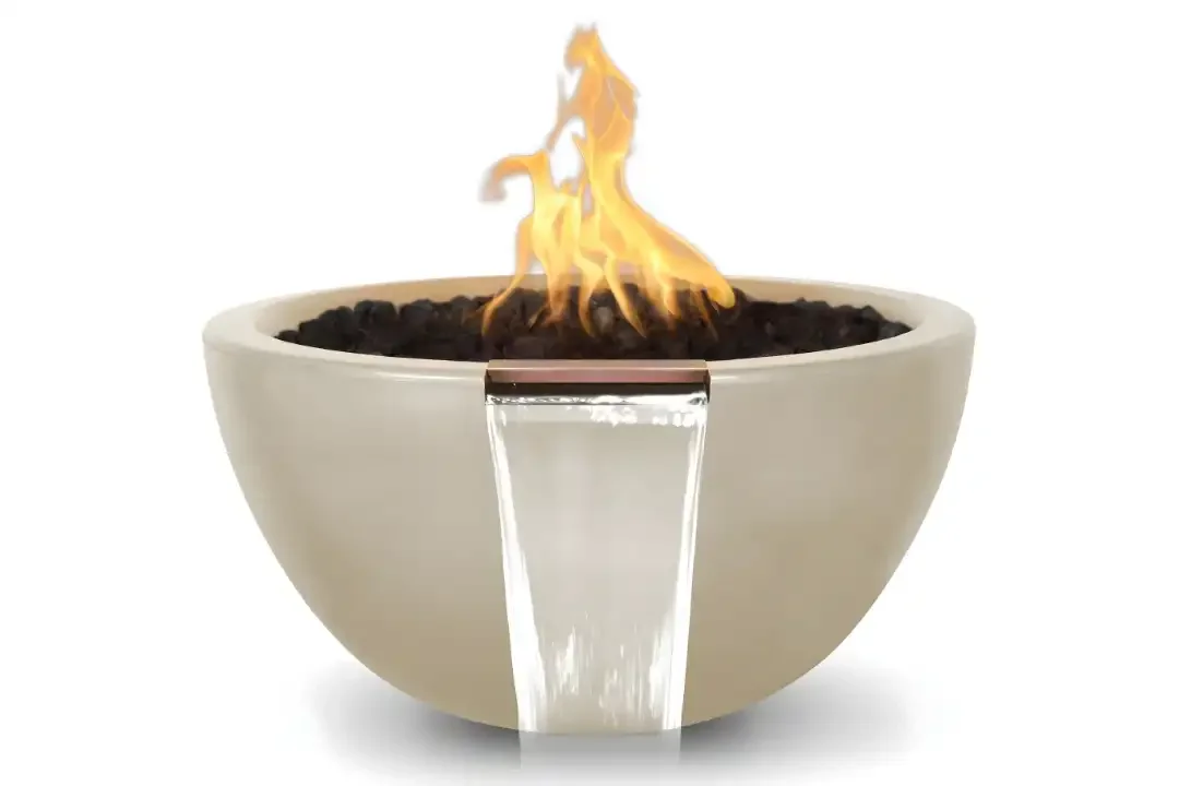 Luna GFRC Fire & Water Bowl - Vanilla