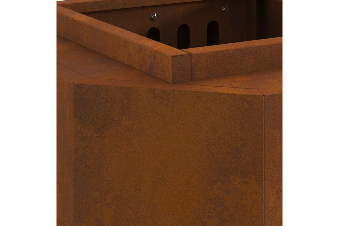 Compact Smokeless Fire Pit 38 x 38 x 51 cm in Rusty Brown Weathering Steel