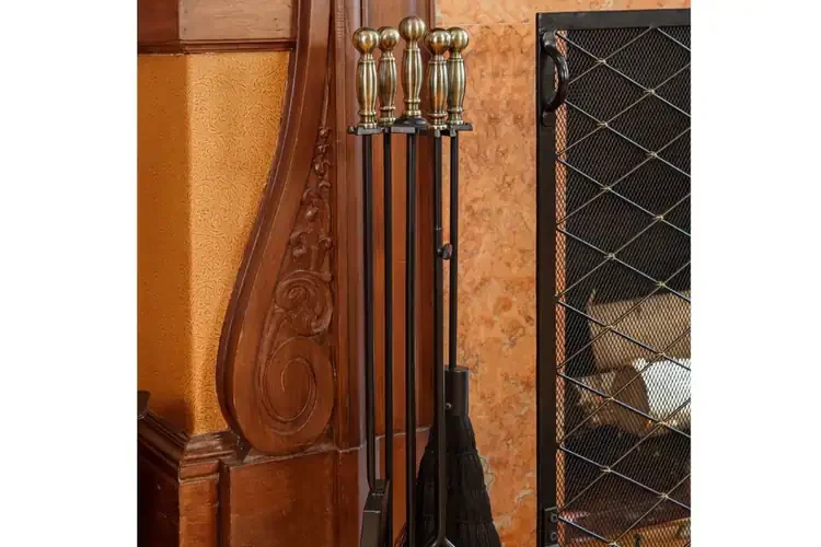Chelmsford Fireplace Tool Set Made of Wrought and Cast Iron