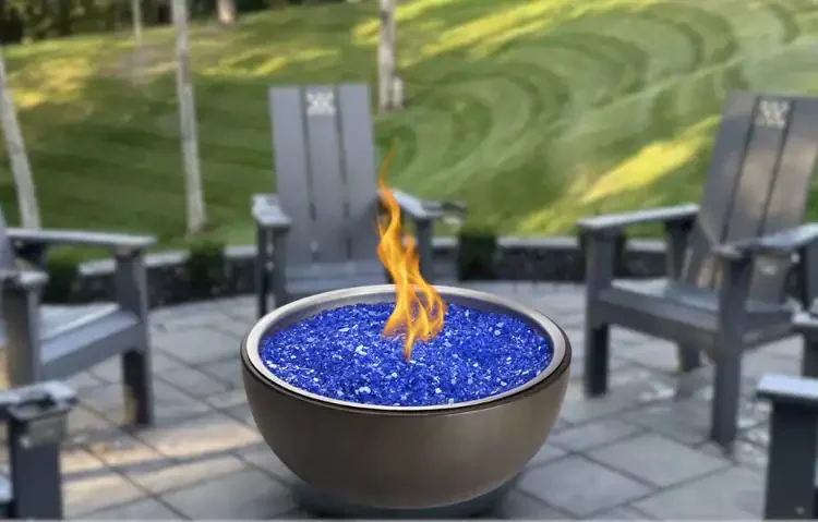 HPC 35 Inches Aluminum Fire Bowl Walnut Finish