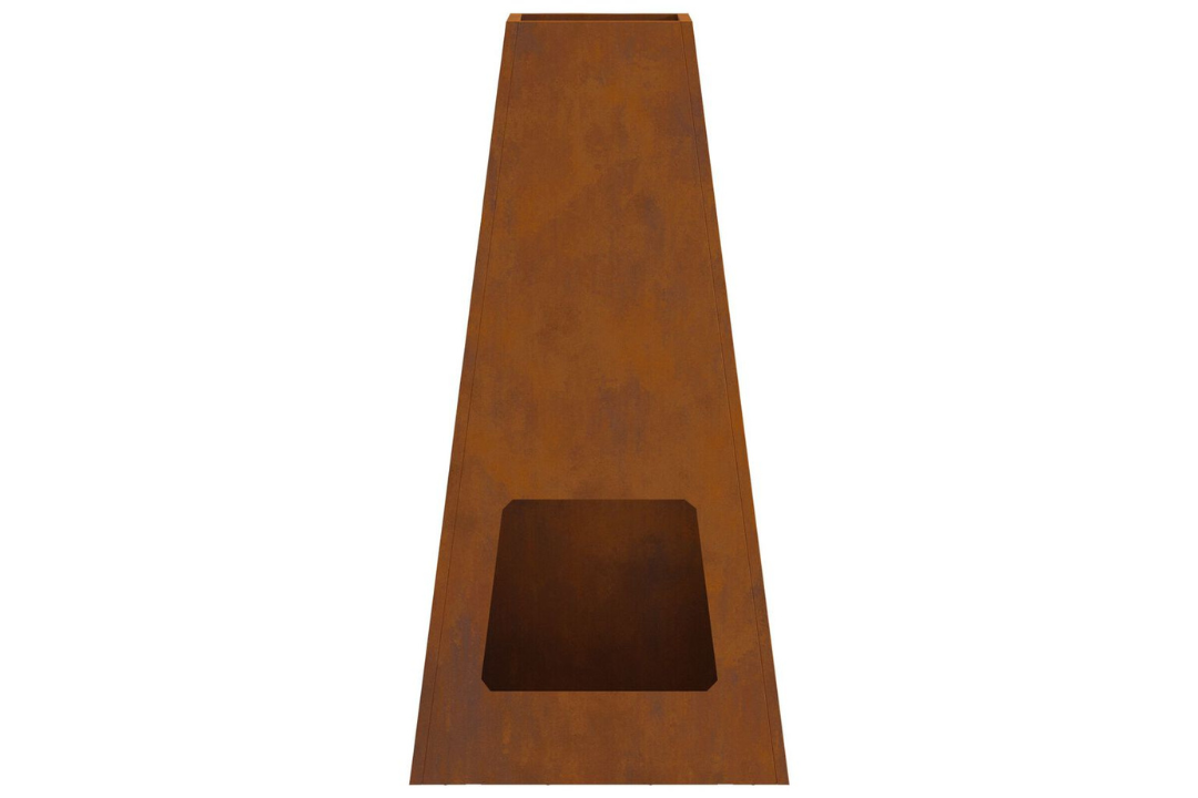 High-Quality Fire Pit Cone 50 x 35 x 100 cm in Rusty Brown Weathering Steel