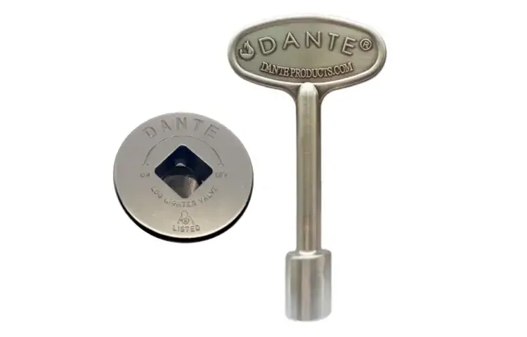 Satin Nickel Floor Plate With 3" Gas Valve Key