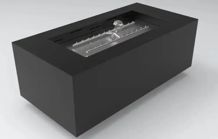 HPC Tejas Rectangular Assembled Metal Fire Pit Enclosure in Black