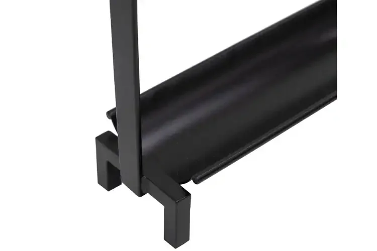 Space Saving Bedford Inline Wrought Iron Fireplace Tool Set with Ash Pan – Black Finish