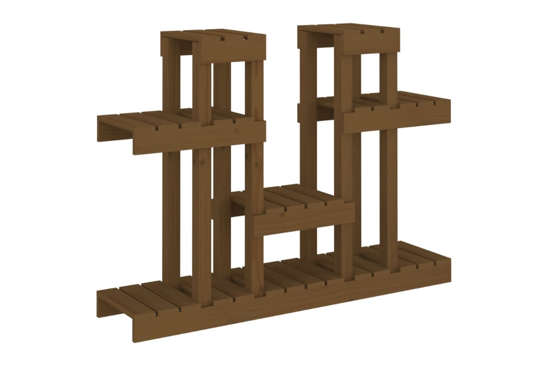 Plant Stand Multi-Tier Shelf for Indoor & Outdoor Plants in Honey Brown