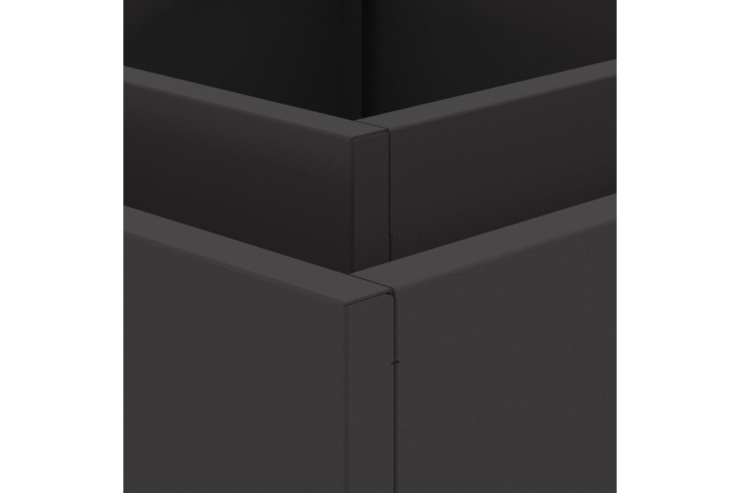 Wood-Burning Fire Pit Square 60 x 60 x 30 cm in Black Cold-Rolled Steel