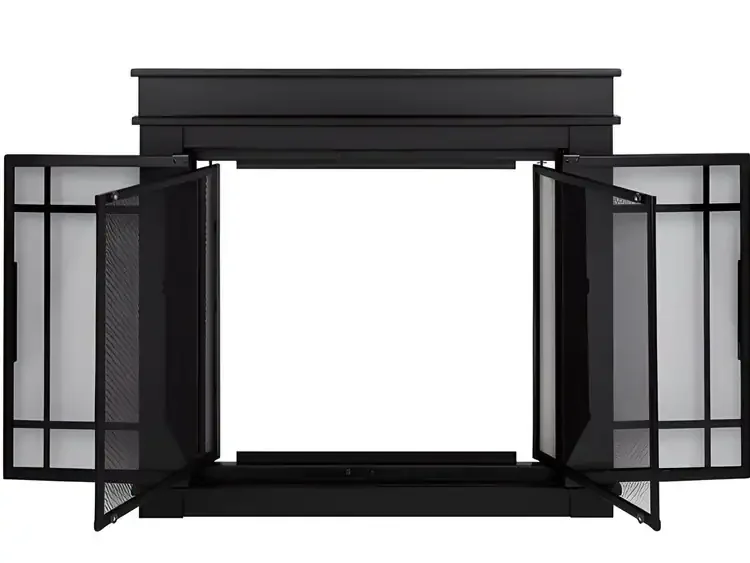 Finley Fireplace Glass Door With Glass Doors And Gate Mesh Doors Open
