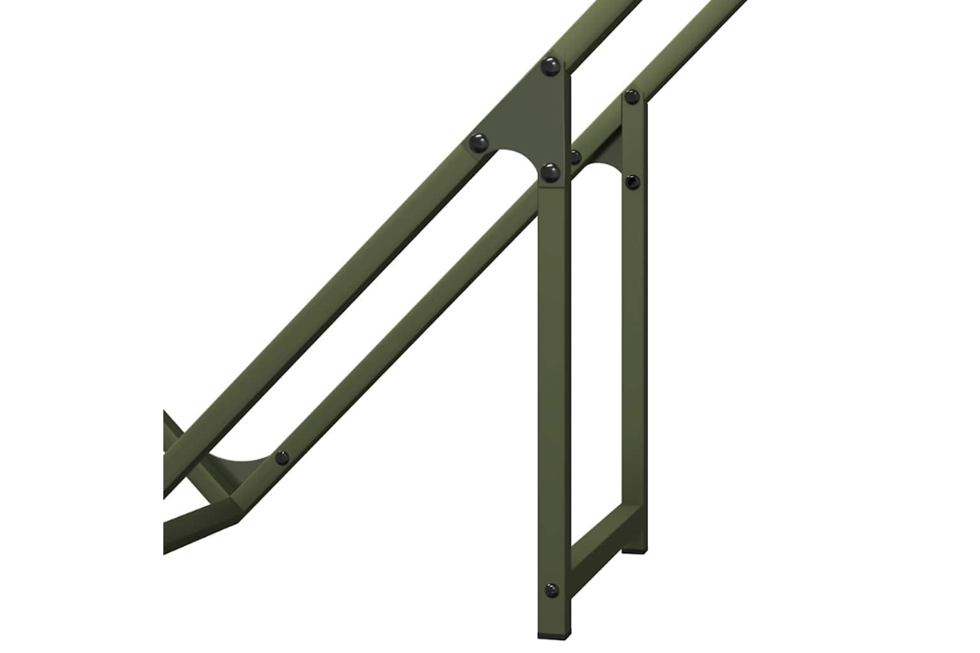 Aesthetic Firewood Rack 100 x 25 x 100 cm in Olive Green Made of Cold-Rolled Steel