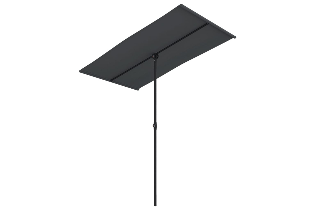 Garden Parasol 180x110 cm with Aluminum Pole in Black