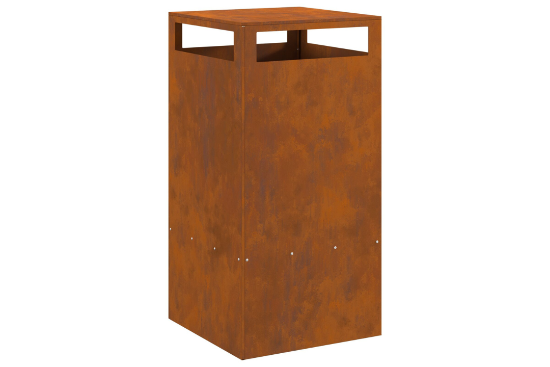Sleek Fire Pit 50 x 50 x 100 cm Steel in Rusty Brown Weathering Steel