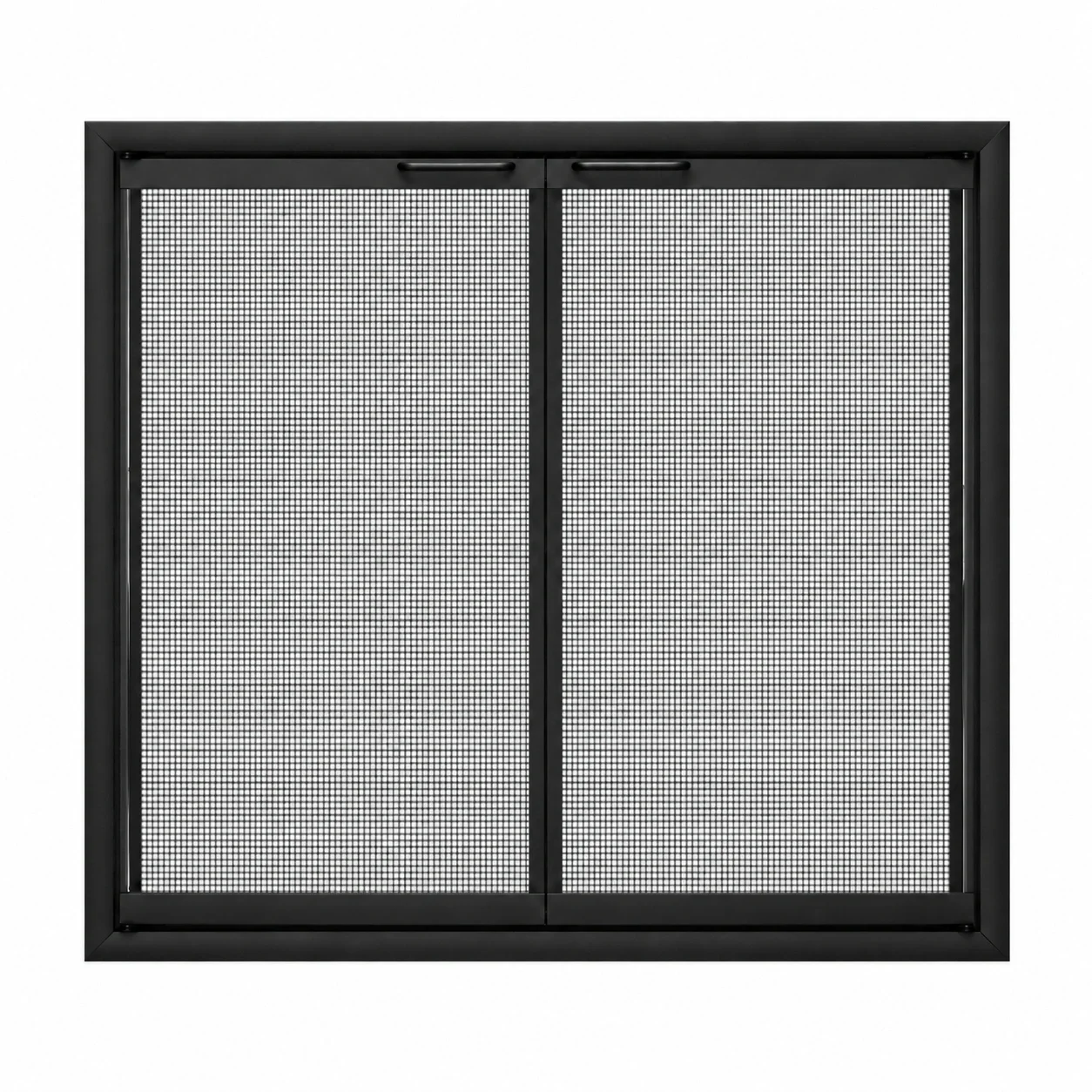 Rainbow Matte Black Gate Mesh Fireplace Door – Fits 35" x 21" Opening
