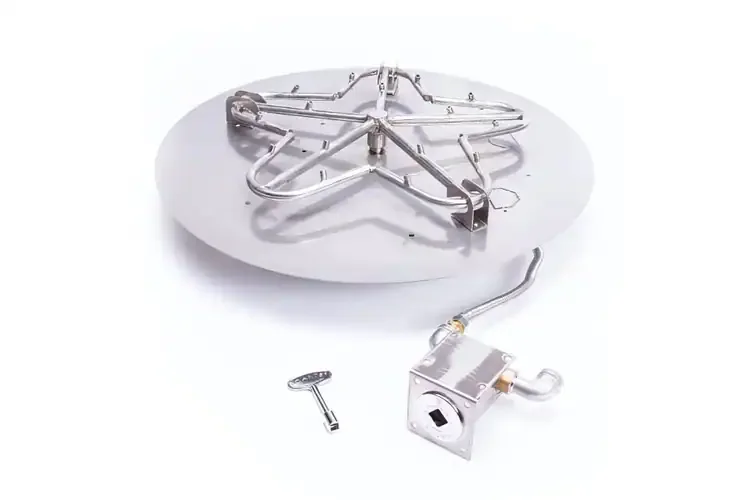 HPC Round Flat Fire Pit Insert Match Lit Ignition Torpedo Burner