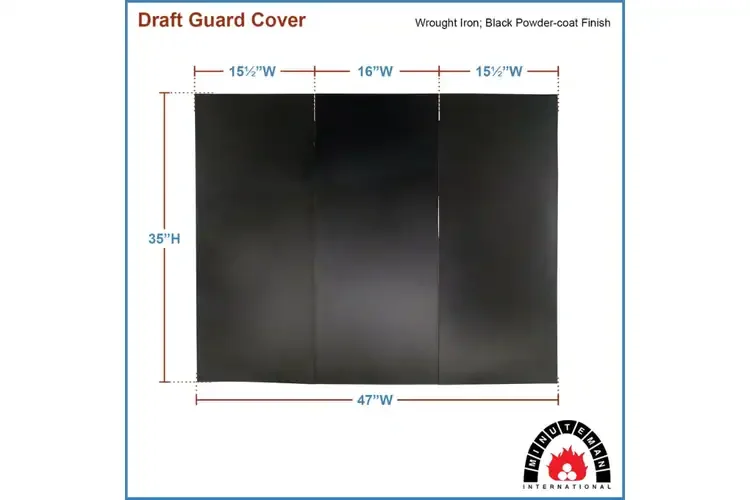 Fireplace Draft Guard Covers in 47" x 35" – Magnetic Steel Panels for Heat Loss Prevention Specifications
