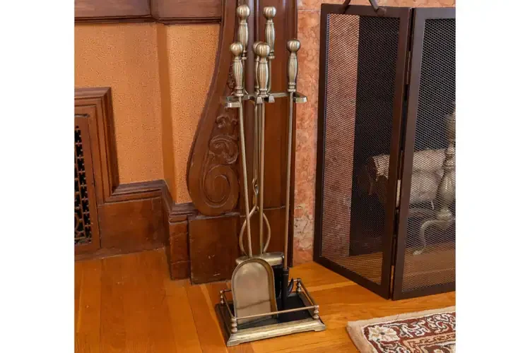 Oxford Fireplace Tool Set – Brass & Black Iron Fireplace Tools