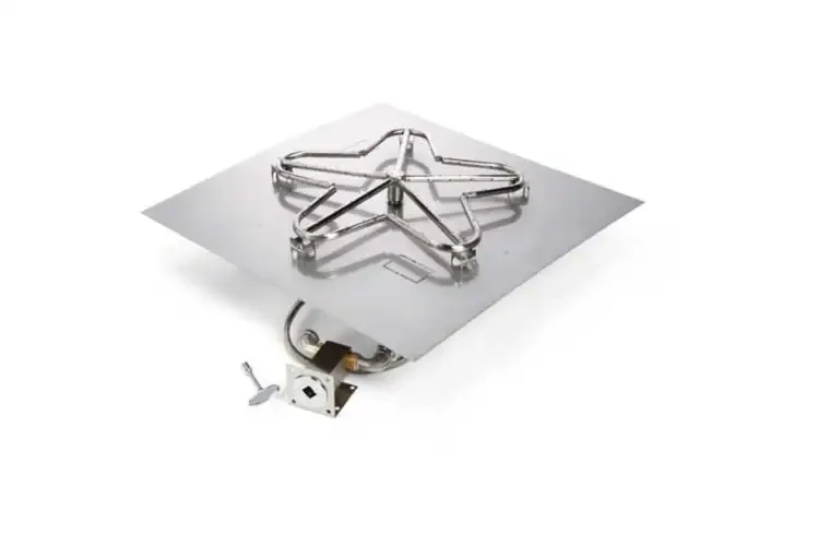 HPC Square Flat Fire Pit Insert Match Lit Ignition Standard Burner