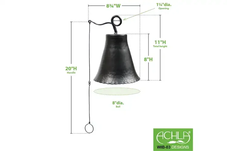 Large Wrought Iron Knocker Bell Specifications
