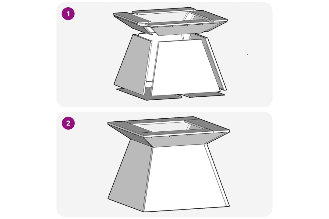 Modern Square Wood-Burning Fire Pit 48x48x40 cm in Black Easy to Assemble