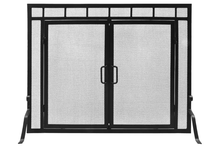 Sidelight Classic Fireplace Screens with Doors in 39" W x 31" H Made from Wrought Iron