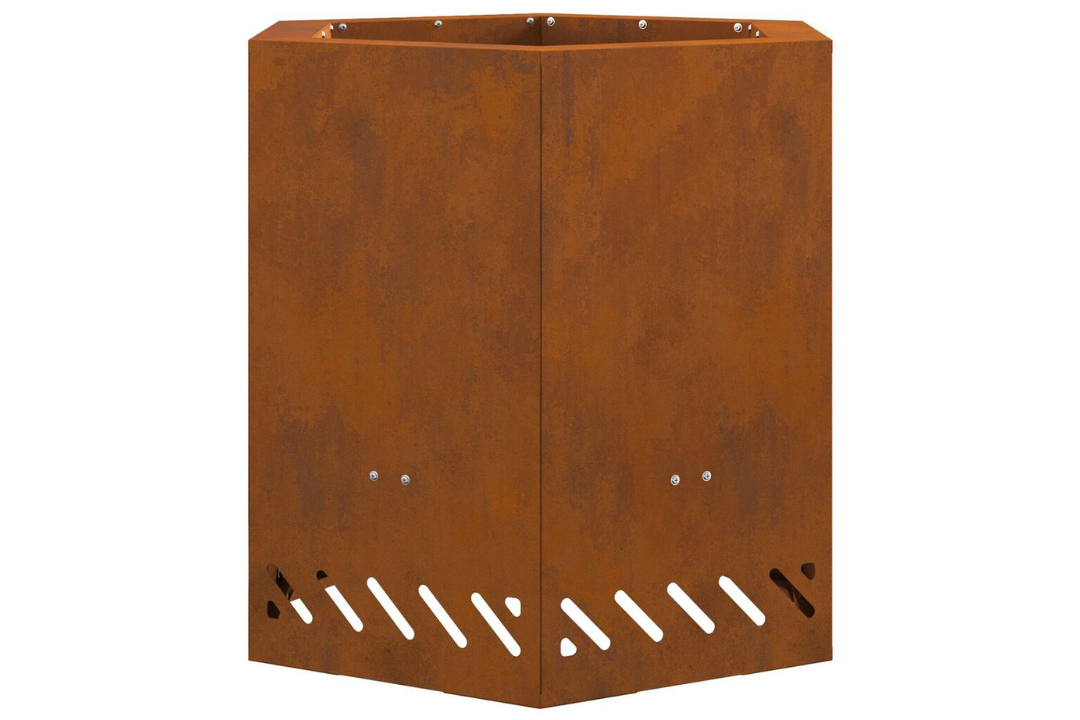 Smokeless Fire Pit Hexagonal 48 x 48 x 51 cm in Rusty Brown