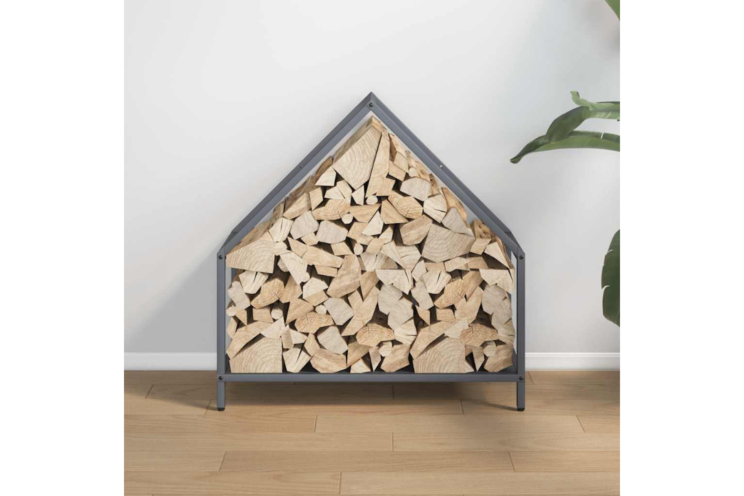 High-Quality Firewood Rack 60 x 25 x 60 cm in Anthracite Made of Cold-Rolled Steel