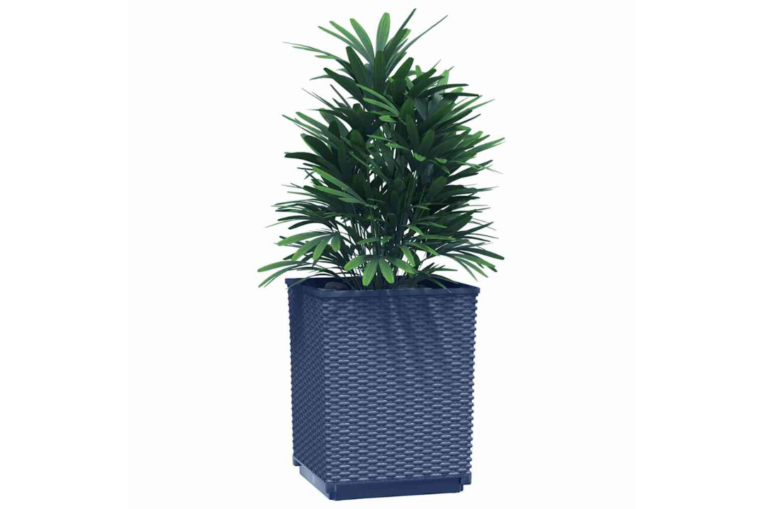 Planters 4 pcs 30x30x37 cm Made of Polypropylene Decorative Inlays in Blue Grey