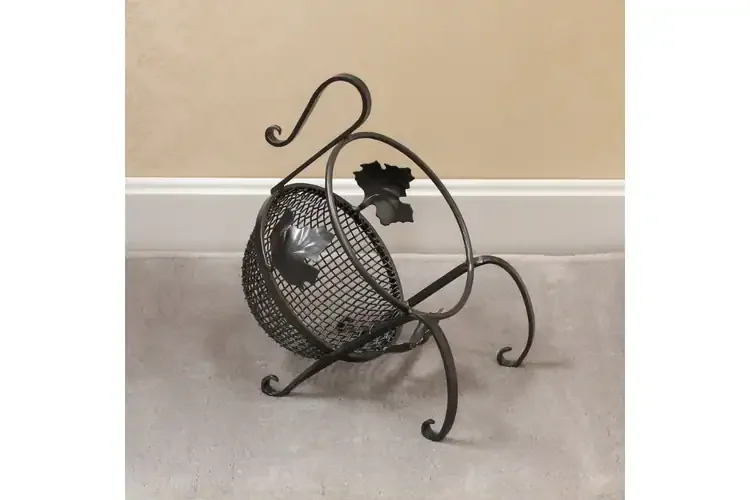 Lightweight European Fatwood Caddy – Wrought Iron Kindling Holder with 4 lbs Fatwood