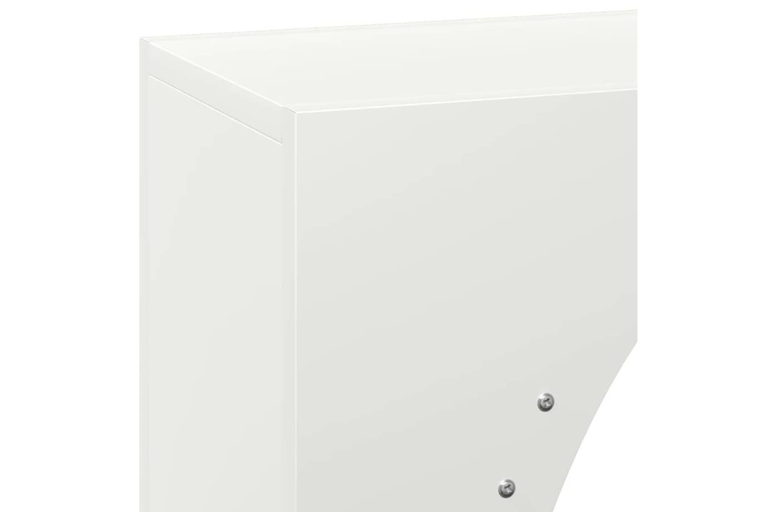 Minimalist Firewood Rack 50 x 23 x 100 cm in White Made of Cold-Rolled Steel