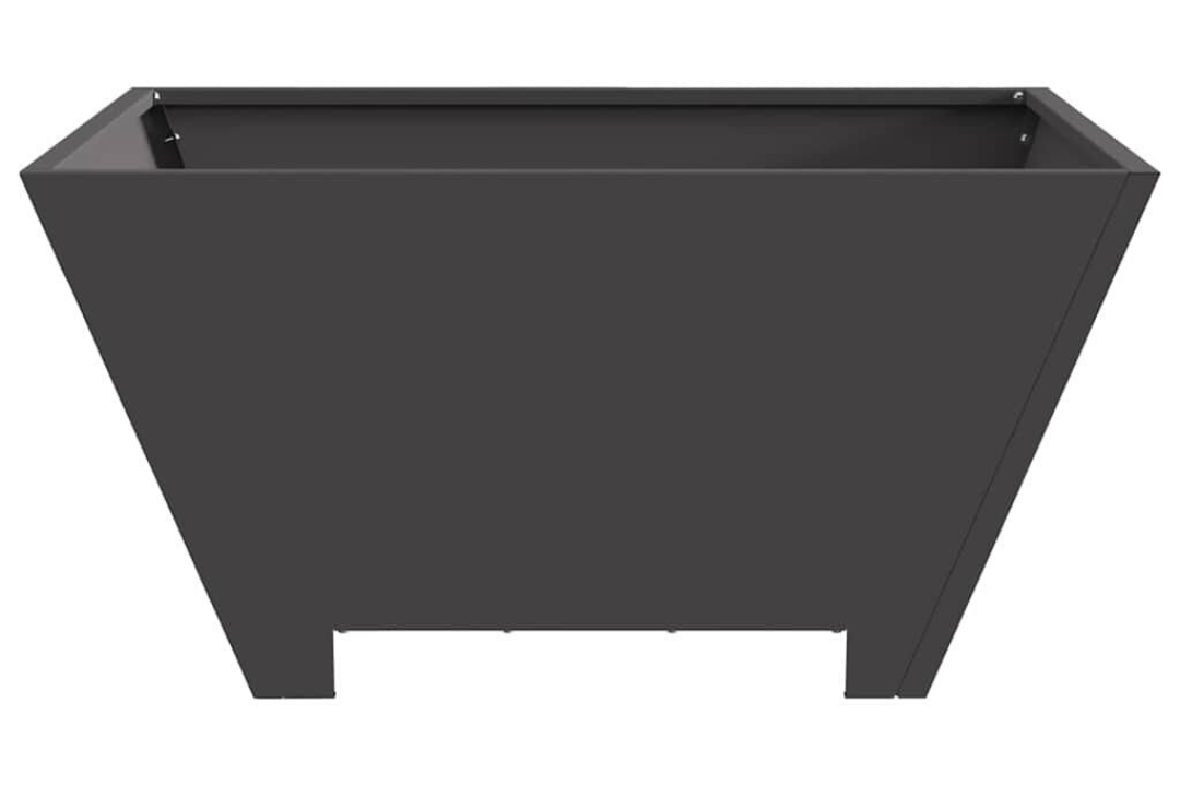 Sleek Fire Pit Square 60 x 60 x 30 cm in Black Cold-Rolled Steel