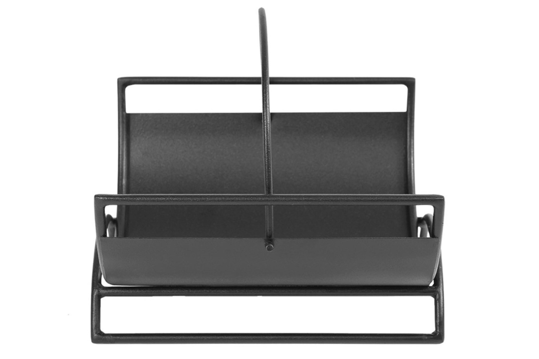 Minimalist Metropolis Fatwood Caddy – 4 lbs Natural Fire Starter in Wrought Iron Holder