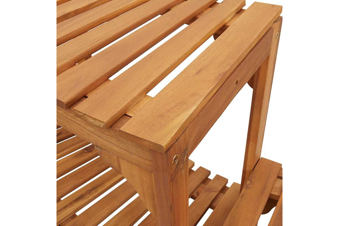 Stylish Hot Tub Surround Half-Round Solid Wood Acacia in 252 x 111.5 x 55.5 cm