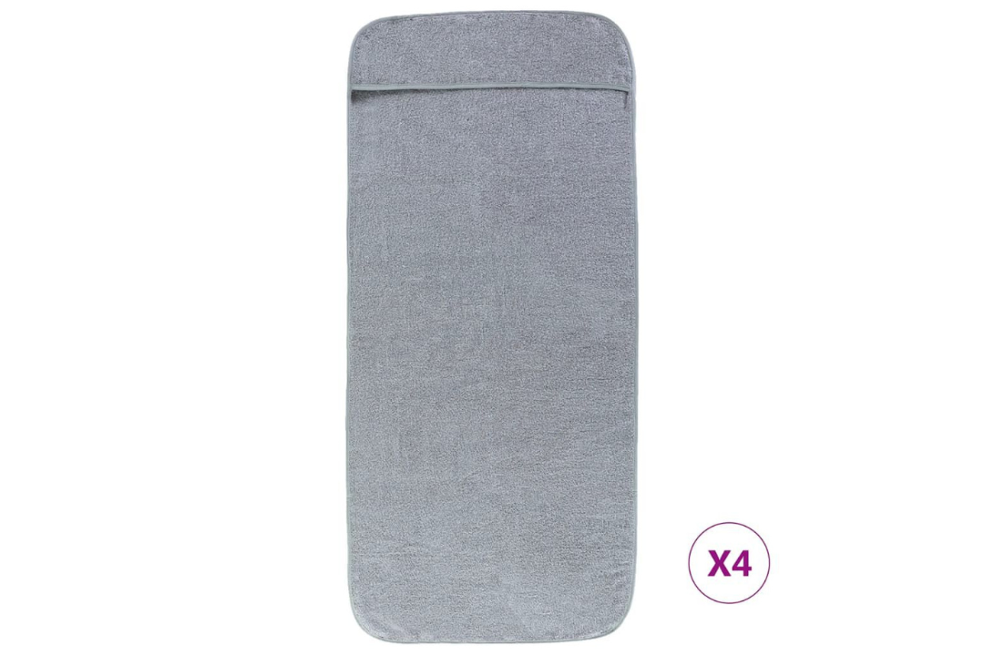 Soft Beach Towels 4 pcs – 60 x 135 cm in Gray with 400 GSM Cotton Blend