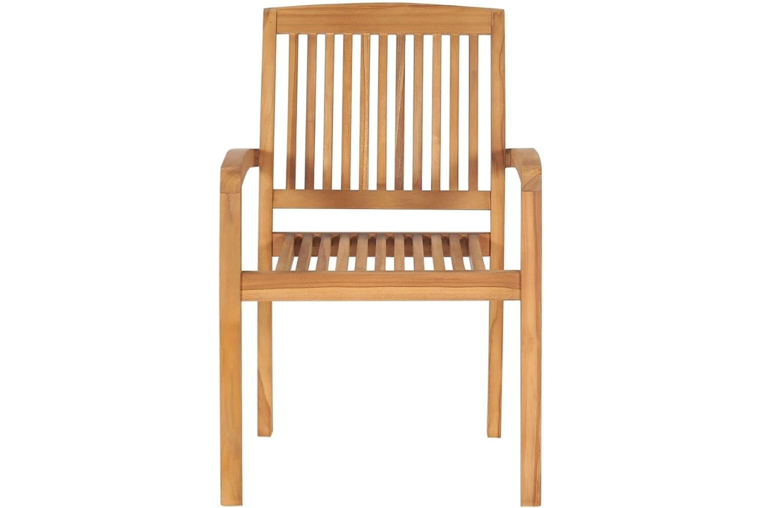 Sunhaven 5-Piece Teak Patio Dining Set – Stackable Chairs & Table with Water-Based Coating